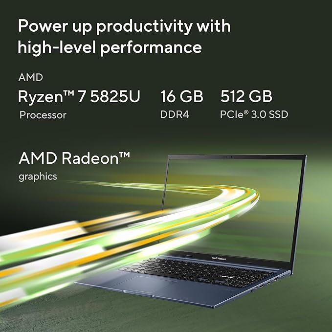 ASUS Vivobook 15, Smartchoice, AMD Ryzen 7 5825U, 16GB RAM, 512GB SSD, FHD 15.6